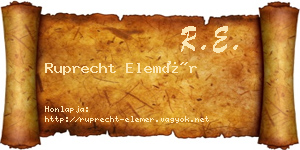 Ruprecht Elemér névjegykártya